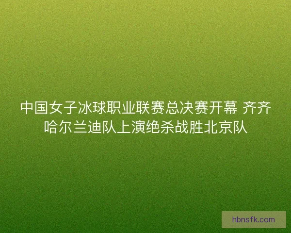 中国女子冰球职业联赛总决赛开幕 齐齐哈尔兰迪队上演绝杀战胜北京队