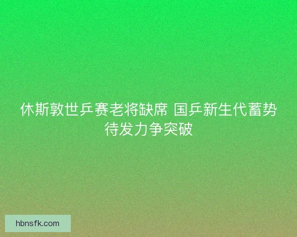 休斯敦世乒赛老将缺席 国乒新生代蓄势待发力争突破 休斯敦世乒赛老将缺席 国乒新生代蓄势待发力争突破